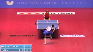 2014 World Table Tennis Championship Seo Hyo Won vs Li Jie [upl. by Dupin647]