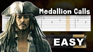 Pirates of the Caribbean  Medallion Calls  EASY Guitar tutorial TAB [upl. by Nawaj118]