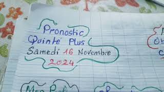 Pronostic quinté plus samedi 16 Novembre 2024 [upl. by Annahsal]