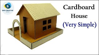 Cardboard House Very Simple  How to Make a House Out of Cardboard  DIY Cardboard House Model [upl. by Amalee]