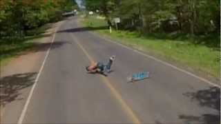 Worst downhill longboard crash bail in history  Go Pro HD [upl. by Anatola]