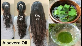 Homemade Aloevera Hair Oil for Double Hair Growth  Aloevera Gel to get Long hair No Hair Fall [upl. by Ardnac]