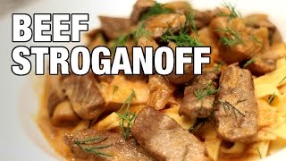 Easy Beef Stroganoff Recipe  The Hungry Bachelor [upl. by Toy]