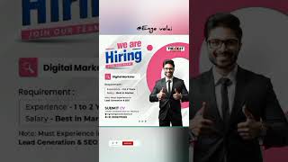 Digital Marketer Jobs  1 to 2 years experience wanted  SEO skill Required  Enge Velai [upl. by Ilek137]