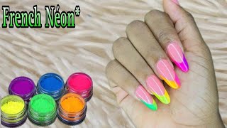 Men koman pou aplike poud neon  French Néon  ombré nails [upl. by Renata]