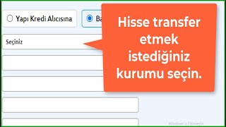 Hisse Senedi Transferi Virman Nasıl Yapılır Hisse Senedini Başka Bankaya Aktarma Yapı Kredi [upl. by Tome184]