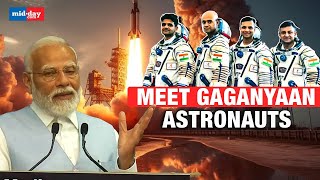 Gaganyaan PM Modi reveals names of 4 astronauts selected for Indias first human space mission [upl. by Neelrad]