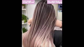 Beautiful Balayage rose blonde color hair dye Asian girl haircuts straight hair [upl. by Acisse]