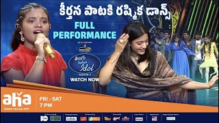 Telugu Indian Idol Season 3  Episode 16  Keerthana full performance  Rashmika Thaman s [upl. by Selinda]