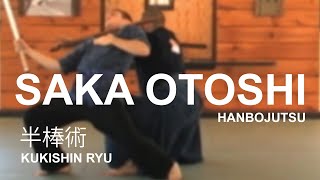 Hanbojutsu Saka Otoshi 逆落 Stick fighting technique of the Kukishin Ryu [upl. by Lukin]