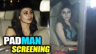 Akshay Kumars GOLD Actress Mouni Roy At PADMAN Screening [upl. by Aelegna]