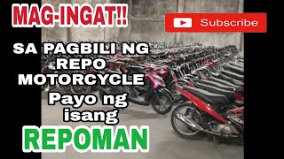 DAPAT MALAMAN BAGO BUMILI NG REPOSSESSED MOTORCYCLE  REPO MOTOR  repossessed Motorcycle for SALE [upl. by Caffrey]