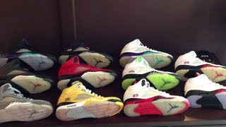 My Jordan V 5 Collection June 2013 A look At Different Jumpman Tongues [upl. by Ngo89]