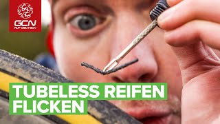 Wie man einen Tubeless Reifen flickt wenn die Dichtmilch an ihre Grenzen stößt [upl. by Llenwahs375]