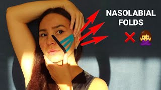 How to reduce Nasolabial Folds Smile Lines and get LIFTING effect with Kinesio Taping [upl. by Lathrop]