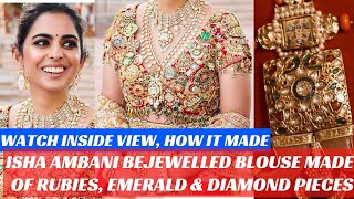 Isha Ambanis Diamond Pieces Bejewelled Blouse for Anant Radhika prewedding [upl. by Korrie]