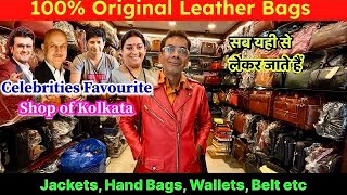 Original Leather Bags Jackets Wallet Purse Belt In Leather World Kolkata l vlog [upl. by Stannfield]