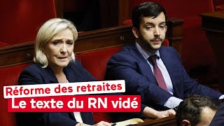 Réforme des retraites  le texte du Rassemblement national vidé [upl. by Ellerehc621]