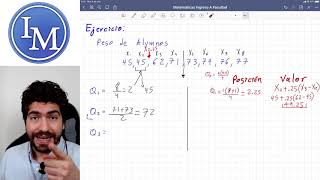 Estadística 64  Medidas de Posición CUARTILES DECILES y PERCENTILES Datos No Agrupados Ejemplos [upl. by Cardinal]