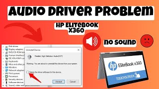 How to Fix Audio problem Hp EliteBook X360  Audio Drivers Not Working [upl. by Essirahc]