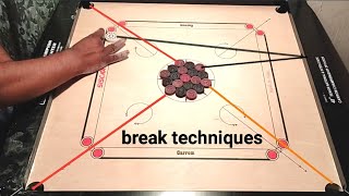 Carrom touch break tutorial  carrom board break trickcarrom break techniques  vidharbh carrom [upl. by Ellerihs195]