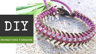 How To Make A Rhinestone Fishbone Chain Bracelet With The Bead Place [upl. by Onivag938]