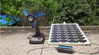 30 watt solar 1000 watt inverter run Ac Fan [upl. by Rosenwald]