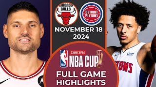 Full Game Highlights Chicago Bulls vs Detroit Pistons  November 18 2024  2024 NBA Season nba [upl. by Annoyi994]