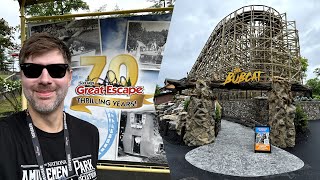 Six Flags Great Escape 2024 • The Bobcat Coaster New Storytown Train [upl. by Earle]