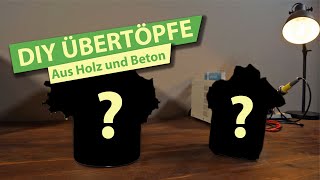 Übertöpfe aus Holz und Beton selber bauen  DIY [upl. by Steven459]