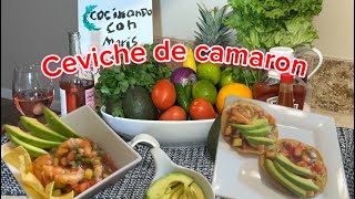 Ceviche de camaron  receta [upl. by Keynes]