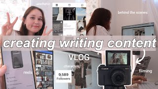 behind the scenes of a writing content creator 📷 ✨ VLOG｜authortube  writergram filming reels [upl. by Ahsyas]