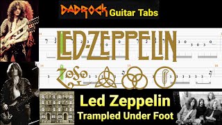 Trampled Under Foot  Led Zeppelin  Guitar  Bass TABS Lesson [upl. by Elram]