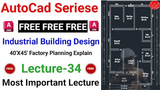 Lecture34  Industrial Plot Design  Factory Plan Explain in AutoCAD  AutoCAD  THEABRARAHAMAD [upl. by Blaine]