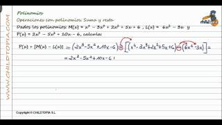 Polinomios Operaciones con Polinomios Suma y Resta 3º de ESO matemáticas [upl. by Mathis984]