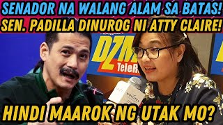 SEN ROBIN PADILLA SINOPLAK SA MUKHA NI ATTY CLAIRE CASTRO BIDA BIDA SA SENADO KAHIT WALANG ALAM [upl. by Tullusus937]