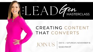 Lead Gen Masterclass Day 6 [upl. by Giverin644]