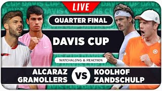 ALCARAZ  GRANOLLERS vs KOOLHOF  ZANDSCHULP • Davis Cup 2024 QF • LIVE Tennis Watchalong Stream [upl. by Lihp]