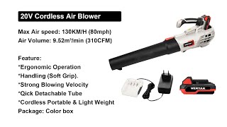 VERTAK 20V Cordless Lightweight Garden Leaf Snow Air Blower for Patio Cleaning Lawn Care GV20D049 [upl. by Marta]