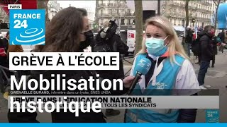 Grève dans lÉducation nationale  quotune mobilisation historiquequot • FRANCE 24 [upl. by Velick]