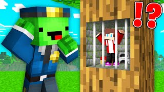 JJ Hide From Mikey in TINY PRISON Inside TREE in Minecraft  Maizen [upl. by Nnaes692]