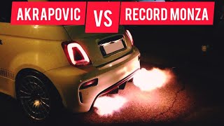 ABARTH 595  500 Akrapovic VS Record Monza Exhaust Sounds [upl. by Uticas]