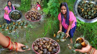 Snail Cooking amp Eating Healthy Snail  Cooking Indian Snails in Village ghonga kaise banaye घोघा [upl. by Ormsby]