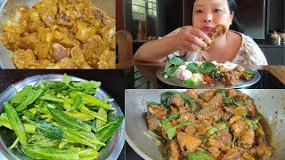 Samsikalming Doo joa bilongen toaSamskal dongode songe chaboChicken with Culantro fryMukbang [upl. by Akiemahs]