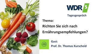 Richten Sie sich nach Ernährungsempfehlungen  WDR 5 Tagesgespräch mit Prof Kurscheid  25092024 [upl. by Ahsocin]