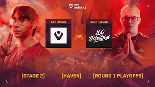 Sentinels vs 100 Thieves  VCT Americas Stage 2  Round 1 Playoffs  Map 1 [upl. by Reinhold]