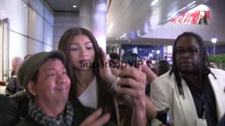 Zendaya greets fans while arriving at the Ritz Carlton af [upl. by Eahsan863]