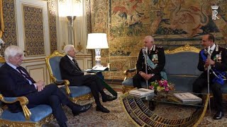 Carabinieri Mattarella riceve i generali Luzi e Luongo [upl. by Woods]