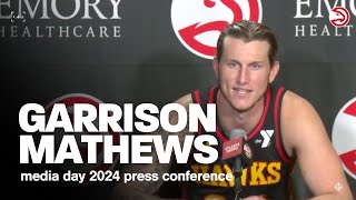 Garrison Mathews Press Conference  Atlanta Hawks Media Day 2024 [upl. by Nolyaj524]