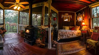 🔴Relaxing Rain Ambience for Deep Sleep in a Log Cabin on the Farm with Crackling Fireplace Sounds [upl. by Kasey]